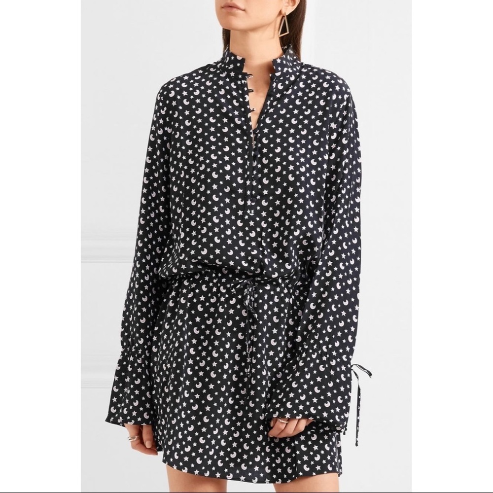 Equipment Trista Silk-Crepe Mini Dress in Stars and Moons